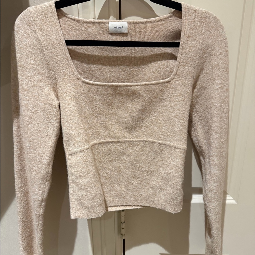 Wilfred Beige Scoop Neck Sweater